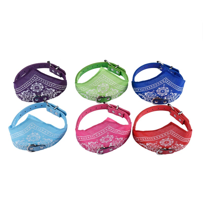 CM Cosmos Pet Bandana Puppy Dog Scarf Collar Neckchief with Adjustable Buckle for Dog Cat Decoration Pack of 6 (Medium) - Image 2